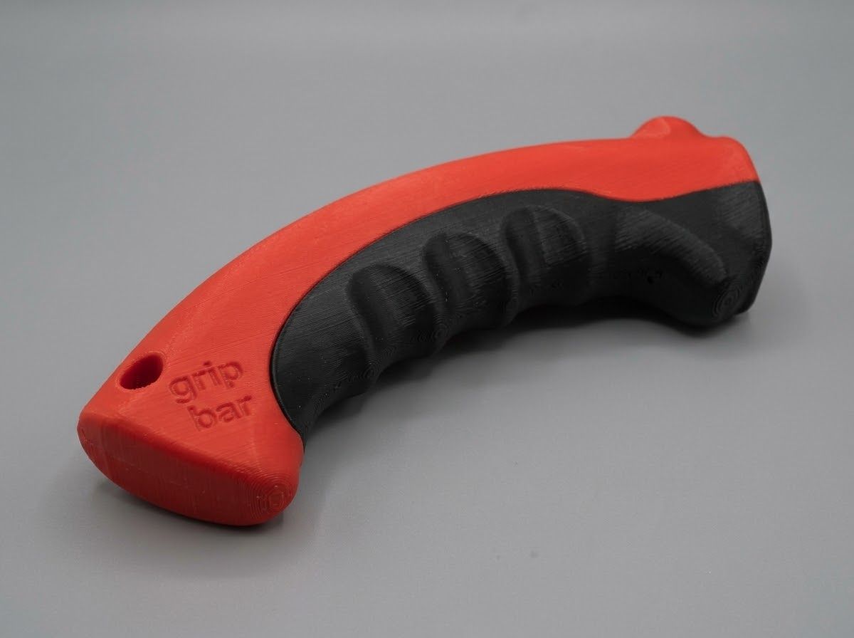 Roter und schwarzer grip bar Griff mit Fingermulden